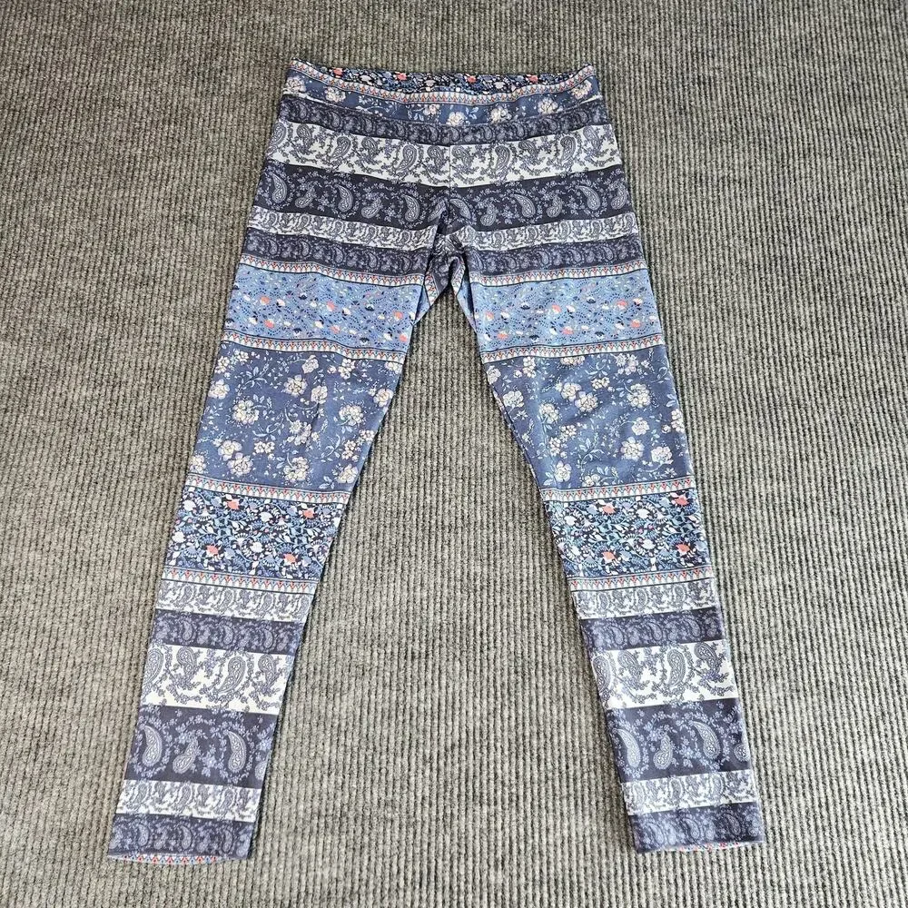 American Eagle Outfitters Leggings Womens Large High Rise Paisley Floral Print
